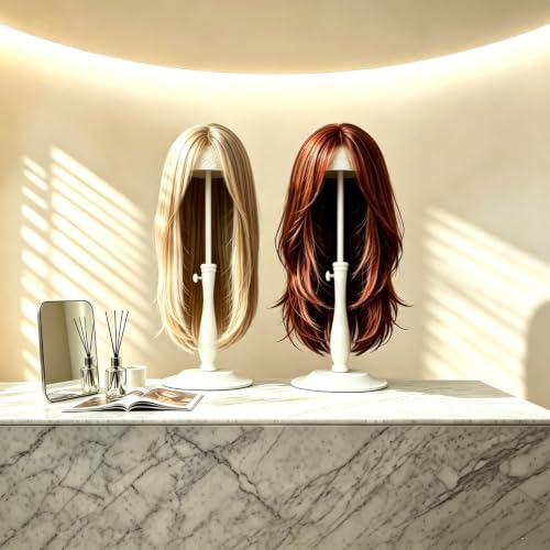 Wig Stand 1PC Iron Base Adjustable 12.6-18.5" White Non-Slip Wig Holder - Image 5