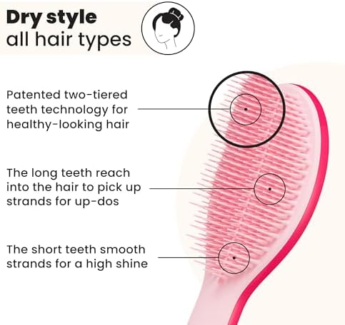 Tangle Teezer The Ultimate Styler Hair Styling Brush for Dry Styling, Maintains, Blends & Adds Volume, Texture & Shine, Sweet Pink - Image 2
