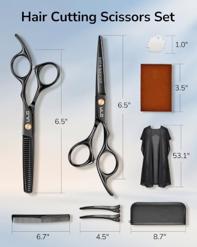 ULG Hair Cutting Scissors Set, 8 PCS Professional Stainless Steel - Image 7