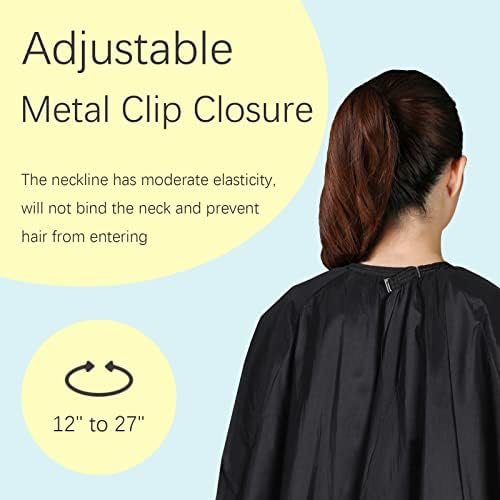 2 Pack Barber Hair Cutting Cape 55" x 63" Black - Image 4