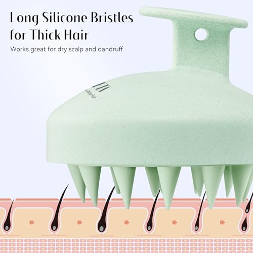HEETA Wheat Straw Scalp Scrubber Shampoo Brush Massage Tool for Hair Growth - Image 6