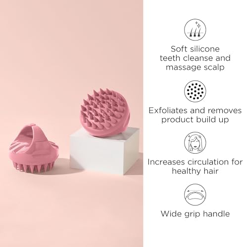 Diane Scalp Massage and Shampoo Brush with Soft Silicone Bristles, Exfoliates and Cleanses Scalp, Promotes Scalp Circulation, Evenly Distributes Hair Oil, Clear - Image 6