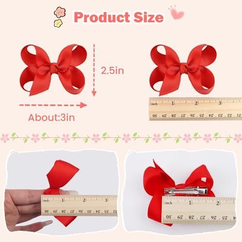 CÉLLOT 40Pcs 3 inch Hair Bows for Girls Grosgrain Ribbon Toddler Back to School Hair Accessories with Alligator Clips for Baby Girls Kids - Image 5
