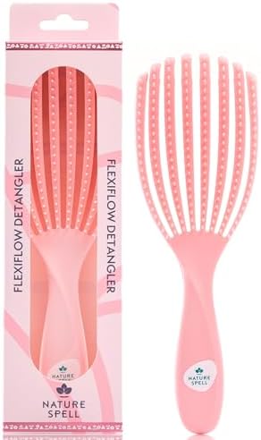 Nature Spell FlexiFlow Detangling Hair Brush, Flexible Strands, Pink by NatureSpell