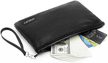 Fireproof Money Bag (6400℉), Fireproof Document Bags, Bank Cash Bag with Zipper & Strap, Suitable for A5 Documents, Bank Inventory, Passport (Black) - Image 6