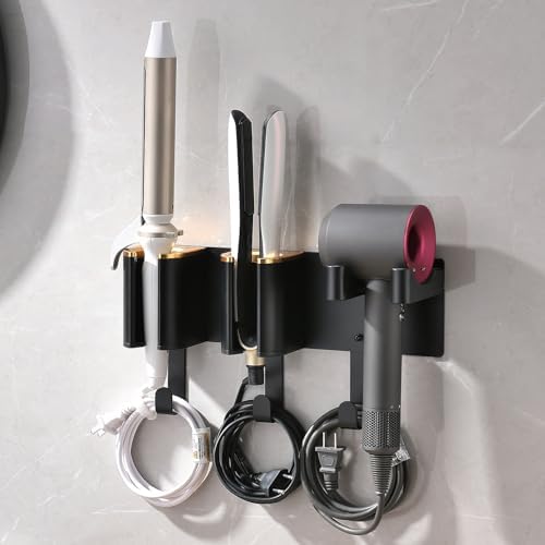 Wall Mount Hair Tool Organizer, Hair Dryer and Curling Iron Holder by Homestorage