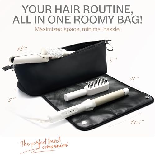 Aerotrunk Hair Tools Organizer & Travel Bag with Heat Resistant Mat, Black - Image 2