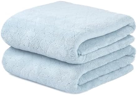 JML Bath Towels, Pack of 2, 30 in x 60 in, Light Blue by JML