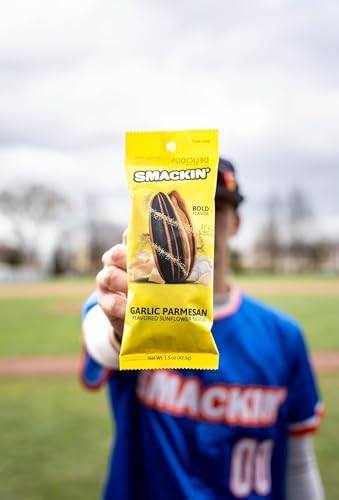 SMACKIN' Sunflower Seeds | Roasted Jumbo Sunflower Seeds | 6 Flavor Sampler Pack | 1.5 Ounce Flavored Sunflower Seeds | Small-Batch, American Made Sunflower Seeds | Keto Snacks (6 Bags, Garlic Parmesan) - Image 5