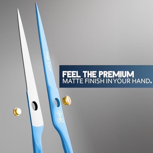 The Cut Factory- 6.5” Professional Hair Scissors - High Carbon 420 Stainless Steel Hair Cutting Scissors, Ultra-Sharp Barber Shears for Salon & Home (Blue) - Image 5