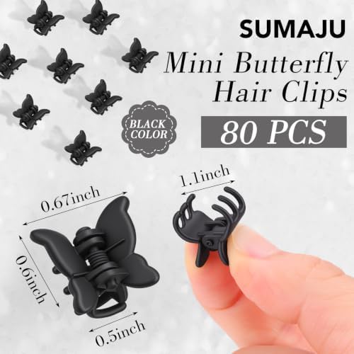 SUMAJU 80Pcs 0.6In Mini Butterfly Hair Claw Clips for Women Girls Barrettes - Image 2