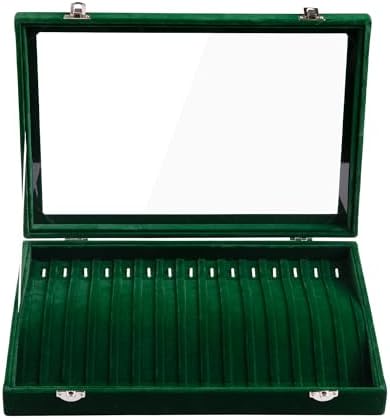 Frebeauty 15 Hooks Necklace Organizer,Velvet Necklace Holder Tray with Lid - Image 4