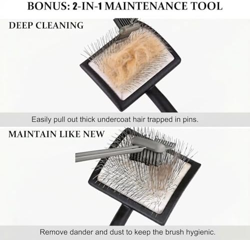 5-Piece Dog Slicker Brush Grooming Kit, Comfort Grip Classic Black - Image 2