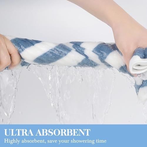 KinHwa Blue Bathroom Hand Towels, Microfiber, 16x30 Inch, 2 Pack - Image 6