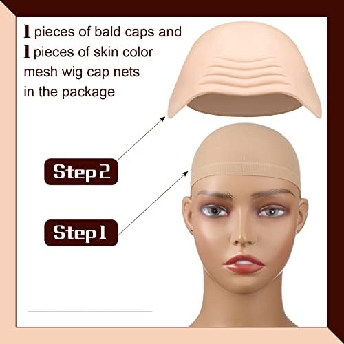 Syhood 2 Pcs Bald Caps Halloween Latex Bald Cap - Image 3