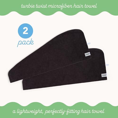Turbie Twist Microfiber Hair Towel, Solemnity (2 Pack) - Image 3