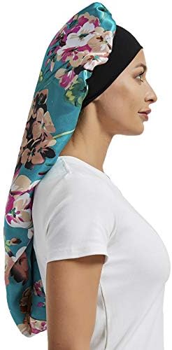 Wbfwbb 2 Pcs Silk Bonnet for Women Satin, Soft Elastic Band Silky Sleeping Cap Big Bonnets for Braids - Image 7