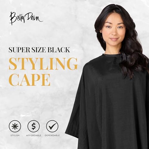 Betty Dain Lightweight Crinkle Nylon Hair Cutting/Styling Cape, Water Resistant, Washable, Snap Closure - Image 2