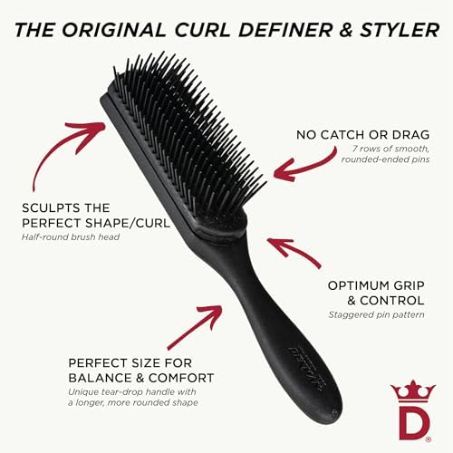 Denman D3 Original Curl Definer & Styler, Curly Hair Brush for Women & Men – 7 Row Detangling & Curl Defining Brush for Smooth Defined Curls - a precision Styling Brush for straight hair - Image 5