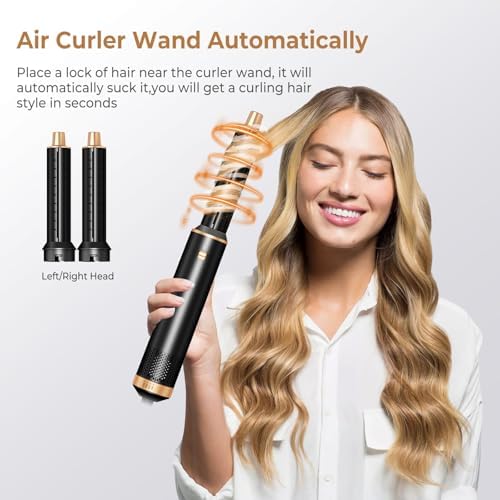 5 in 1 Blow Dryer Brush Set, Detachable Hair Dryer Brush & Hot Air Styler, Auto Air Curling Wrap Styler, Ionic Hair Styling Tools for Straighten/Curl/Dry/Volumize/Smooth as Gift - Image 3