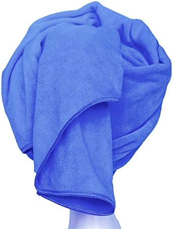 Large Microfiber Hair Towel for Curly Hair 23.6''x47'' Anti Frizz Hair Wrap Super Absorbent Curly Hair Drying Towel Large Multifunction Towel for Bath Spa Makeup, S.Blue - Image 3