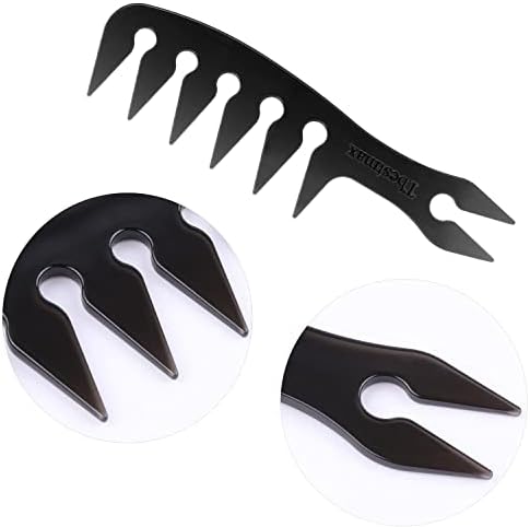 Hair Comb Styling Set Tail Combs Double Side Brushes Afro Pick Pik Comb African American Hair Brush Barber Accessories Black-2Pcs - Image 3