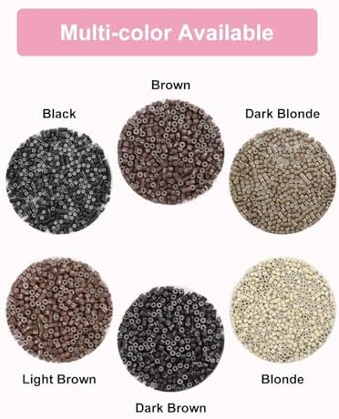 800pcs 5mm Micro Link Beads for Hair Extensions – Professional Silicone Lined I-Tip Beads for Thick Hair, Curly & Light Brown Hair – Strong Hold, Easy to Clamp, Reusable (Light Brown) - Image 2