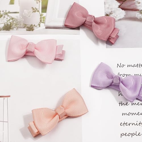 CELLOT Baby Girls Fully Lined Hair Bows Hair Pins, 2' Hair Bows, 50 Pieces/25 Pairs - Infants, Toddlers, Kids Hair Accessories in Pairs - Pink Bow Alligator Hair Clips - Image 5