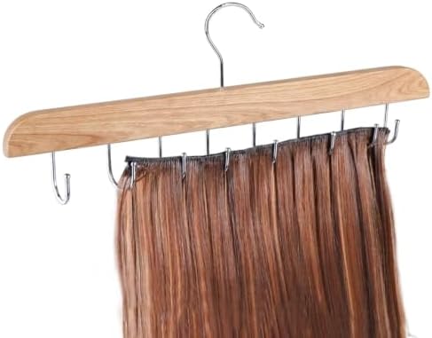 Hair Extension Holder for Hair Storing, Washing, Drying, Coloring, Styling, Foldable Hair Extension Hanger, Braiding Hair Rack, Rotating Multi-Purpose Hooks Hanger (2Pack Natural Color) by SOGOO