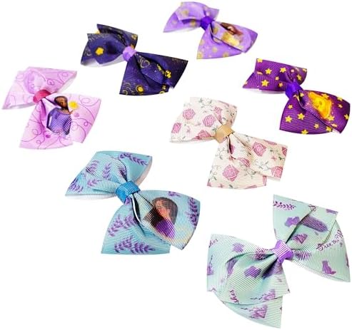 Disney Wish Kids Hair Bows - Hair Accessories Set - 7 Pcs 4 Inch Bow Bundle - Hair Bows for Girls - Different print on each clip - Alligator Clip - Ages 3+ - Image 5