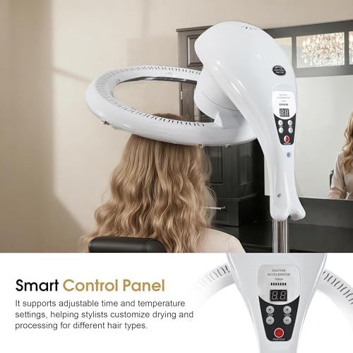 BarberPub 1100W Orbiting Hair Dryer Processor, Smart Panel White HDP01 - Image 5