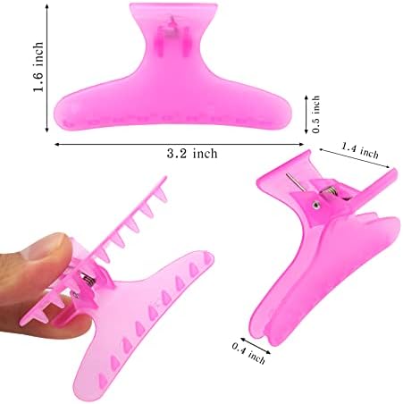 Ondder Rose Red Butterfly Hair Claws Clamps for Sectioning, Coloring, and Styling - Pro Salon Hair Accessories for Women, Girls, Men - Image 2
