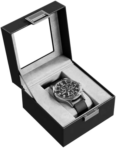 ProCase Watch Box, Single Mens Watch Display Case, 1 Slot, Black by ProCase