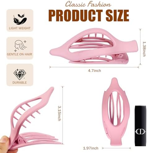 Flat Hair Clips for Women - 6 PCS French Flat Claw Clips Medium Hair Clips for Girls Large Hair Claw Clips for Thick or Thin Hair Strong Hold No Slip Hair Accessories for women (Light Colorful) - Image 3