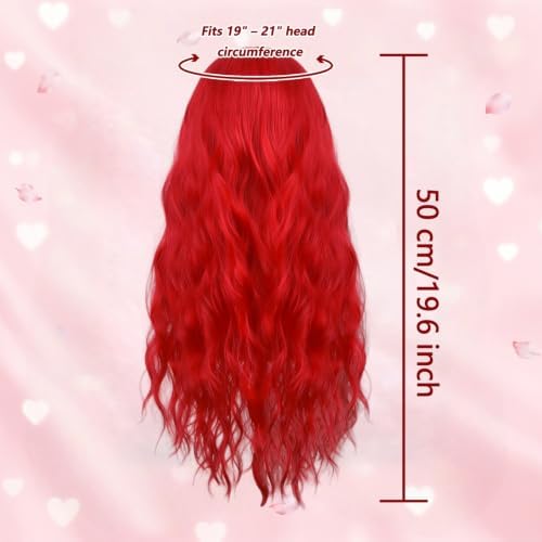 Mildiso 7PCS Kids Red Princess Cosplay Wig for Girls Halloween Costume M151 - Image 5