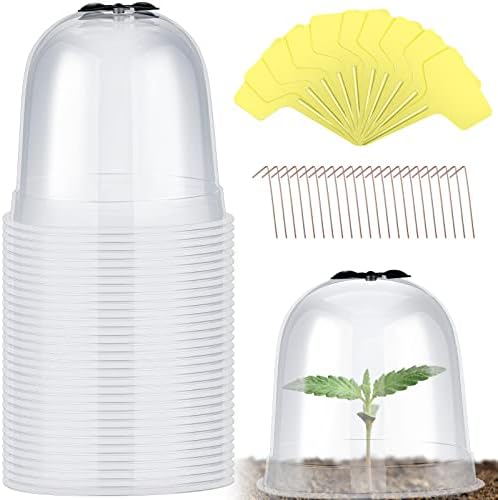 20 Pack Garden Cloches for Plants Clear Bell Covers 7.3x6.7 Inch by Remerry