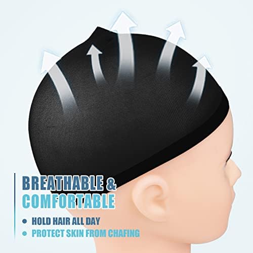 IKOCO Wig Cap, 8Pcs Stretchy Nylon Caps for Women, Black - Image 3