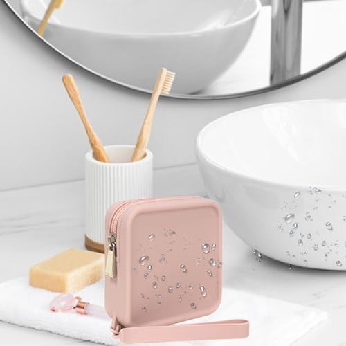 Silicone Mini Makeup Bag Pouch for Purse, Small Cosmetic Travel Bag Zipper Pouch Waterproof Cute Coin Purse Portable Makeup Storage Bag Travel Toiletry Organizers Bag for Women Girls - Image 6