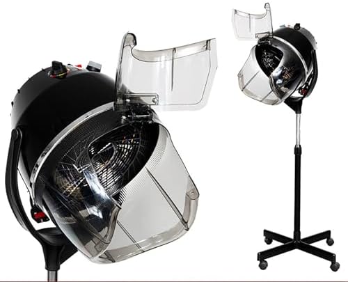 Black,Standing,Hair Conditioning Color Processor Adjustable Stand Up Bonnet Hair Dryer with Rolling Wheels for Home Salon Spa Beauty Equipment by JIYIAN