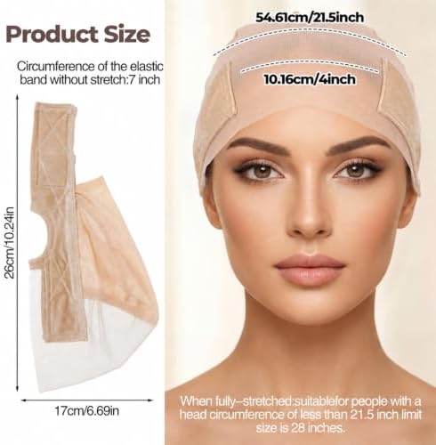 Amaxiu Wig Grip Cap with U-Shape Design, Adjustable Wig Cap for Women Beige - Image 6