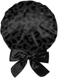 Satin Hair Bonnet Silk Bonnet for Sleeping Double Layer Elastic Tie Band Adjustable Reusable Hair Cap Cute Women Girls by BHAHB