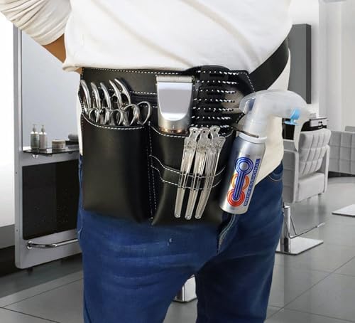 Scissor Bag,Barber PU Leather Waist Pouch,Professional Hairdressing Tools Storage Holster with Waist Belt,Hairstylist Waist Belt,Professional Hairdressing Tools Storage Holster - Image 7
