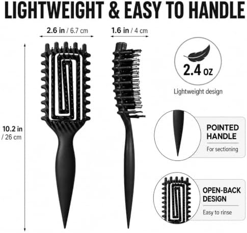 Curly Hair Brush Candybrush Curl Defining Brush for Detangling Shaping and Defining Curls for Women, Men, Wet & Dry Hair (Black) - Image 5