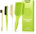 Detangler Brush for Curly Hair, Lightweight Curly Hair Brush with Vented Design for Easy Glide, Effortlessly Detangles Without Pulling or Snagging, Suitable for All Wet and Dry Hair Types (Green) by Unknown