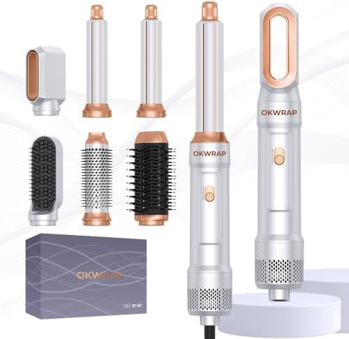 OKWRAP 6 in 1 Blow Dryer Brush and Auto Wrap Hair Styler by OKWRAP