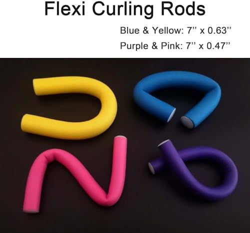36Pcs Flexible Hair Rollers and Curlers Set - 7" 0.63" & 0.47" Bendable Soft Foam Rods for Heatless Curling Short & Long Hair - Image 6