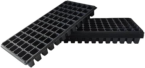 RooTrimmer Deep 72 Cell Seedling Trays, Thick Durable 72 Cell Plug Tray Big Cell Seed Trays for 1020 Flat Trays Germination (10-Pack, 21.25"×11", 2.36" Height, High) by RooTrimmer