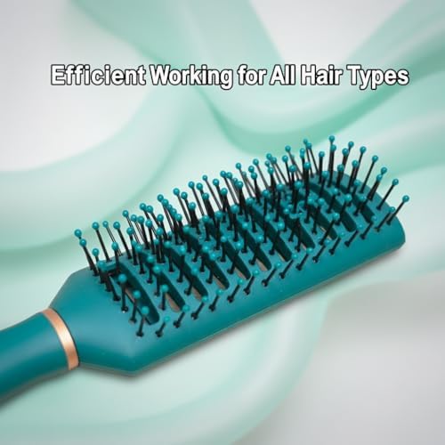 Vent Hair Brush for Women and Men, Detangling Wet Hair Brush with Ball Tipped Bristles for Wet/Dry Hair - All Hair Types with Nylon Bristles, Green, Speed Dry Vent Hair Brushes (Green) - Image 6