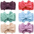 Baby Bows Headbands Soft Nylon Handmade Hair Accessories for Newborn Infant Toddler Kids (6 Mixed Purple, Large) by YWAOAIJD
