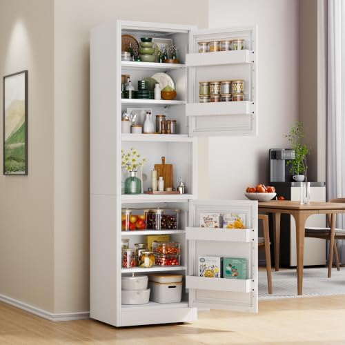 67" Freestanding Metal Pantry Cabinet, Tall Kitchen Food Storage Cupboard - Image 5